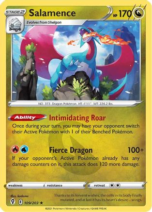 Salamence 109/203 - Holofoil SWSH07 Evolving Skies - Holo Rare