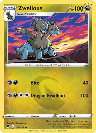 Zweilous 114/203 SWSH07 Evolving Skies - Uncommon