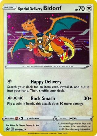 Special Delivery Bidoof SWSH177 - Holofoil SWSH Sword & Shield Promo Cards - Promo