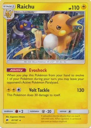 Raichu 041/147 - Holofoil Blister Exclusives - Promo