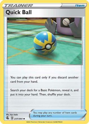 Quick Ball 237/264 - Reverse Holofoil SWSH08 Fusion Strike - Uncommon