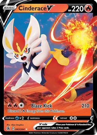 Cinderace V (43) 043/264 - Holofoil SWSH08 Fusion Strike - Ultra Rare
