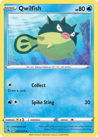 Qwilfish 060/264 SWSH08 Fusion Strike - Common