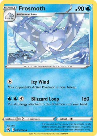 Frosmoth 085/264 - Reverse Holofoil SWSH08 Fusion Strike - Uncommon