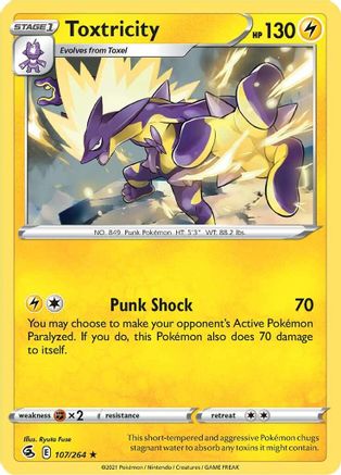 Toxtricity (107) 107/264 - Reverse Holofoil SWSH08 Fusion Strike - Holo Rare