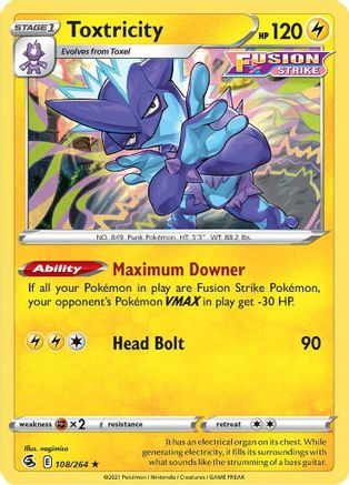 Toxtricity (108) 108/264 - Reverse Holofoil SWSH08 Fusion Strike - Holo Rare