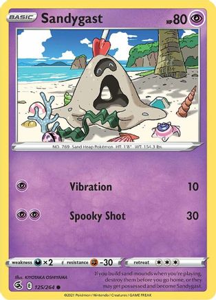 Sandygast 125/264 - Reverse Holofoil SWSH08 Fusion Strike - Common