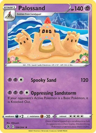 Palossand 126/264 - Reverse Holofoil SWSH08 Fusion Strike - Rare