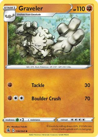 Graveler 136/264 SWSH08 Fusion Strike - Uncommon