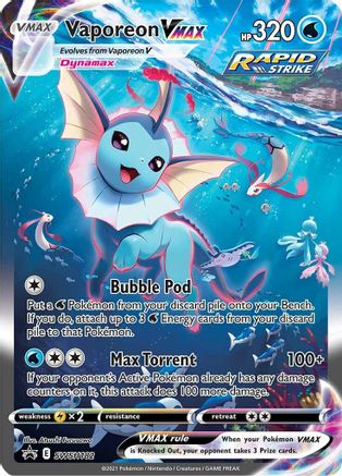 Vaporeon VMAX SWSH182 - Holofoil SWSH Sword & Shield Promo Cards - Promo
