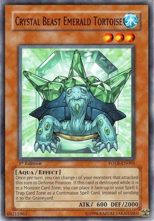 Crystal Beast Emerald Tortoise (FOTB-EN003) - Force of the Breaker 1st Edition