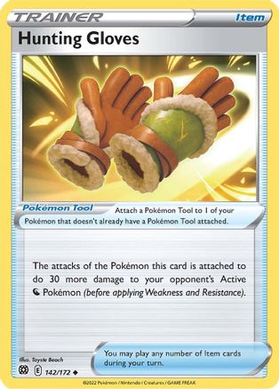 Hunting Gloves 142/172 - Reverse Holofoil SWSH09 Brilliant Stars - Uncommon