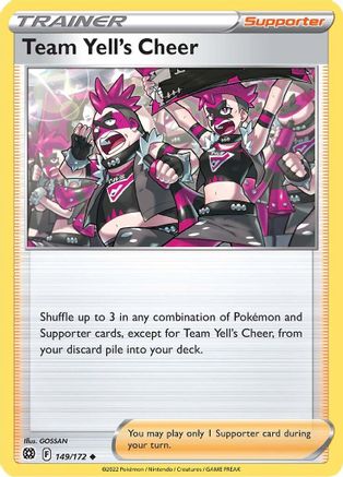 Team Yell's Cheer 149/172 - Reverse Holofoil SWSH09 Brilliant Stars - Uncommon