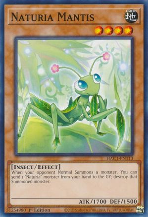 Naturia Mantis (HAC1-EN113) - Hidden Arsenal: Chapter 1 1st Edition