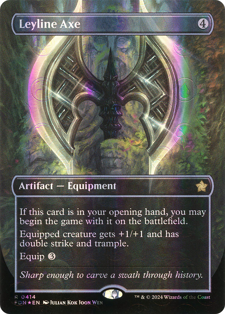 Leyline Axe (Borderless) (Mana Foil) (FDN-414) - Foundations Foil