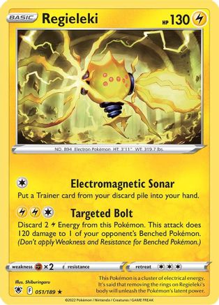Regieleki 051/189 - Reverse Holofoil SWSH10 Astral Radiance - Rare