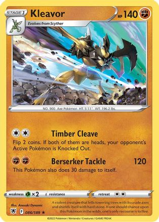 Kleavor (86) 086/189 - Holofoil SWSH10 Astral Radiance - Holo Rare