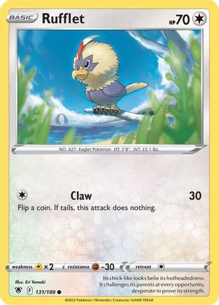 Rufflet 131/189 - Reverse Holofoil SWSH10 Astral Radiance - Common