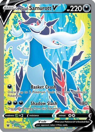 Hisuian Samurott V (Full Art) 176/189 - Holofoil SWSH10 Astral Radiance - Ultra Rare