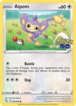 Aipom 056/078 - Reverse Holofoil Pokemon GO - Common