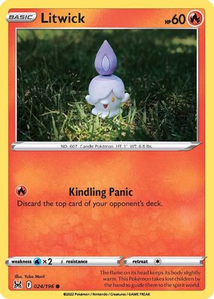 Litwick 024/196 - Reverse Holofoil SWSH11 Lost Origin - Common