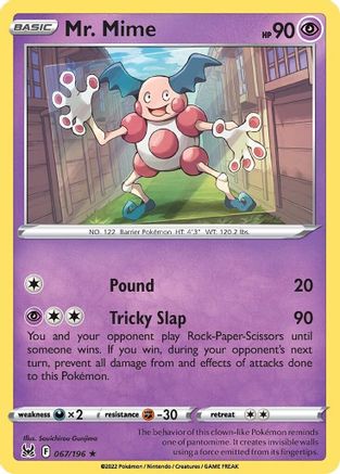 Mr. Mime 067/196 SWSH11 Lost Origin - Rare