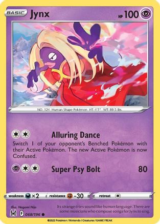 Jynx 068/196 - Reverse Holofoil SWSH11 Lost Origin - Common