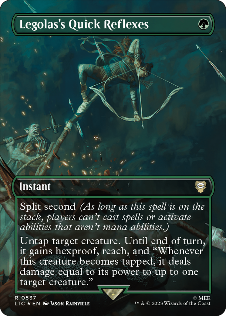 Legolas's Quick Reflexes (Borderless) (Surge Foil) (LTC-537) - Tales of Middle-earth Commander Foil