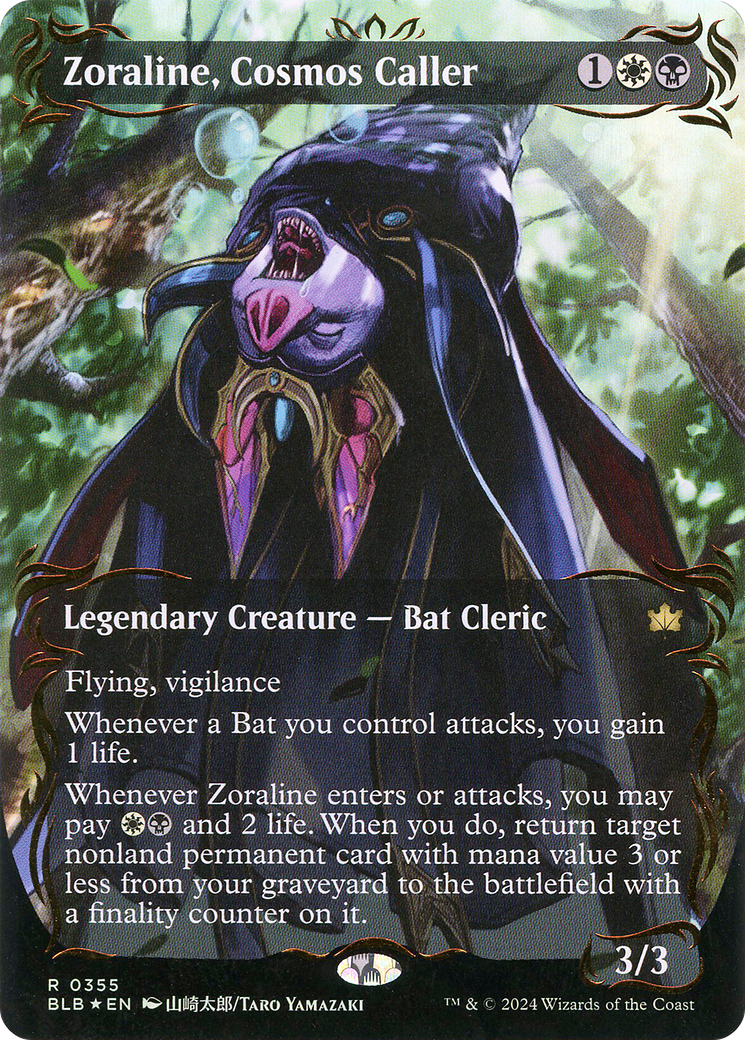 Zoraline, Cosmos Caller (Borderless) (Raised Foil) (BLB-355) - Bloomburrow: (Showcase) Foil