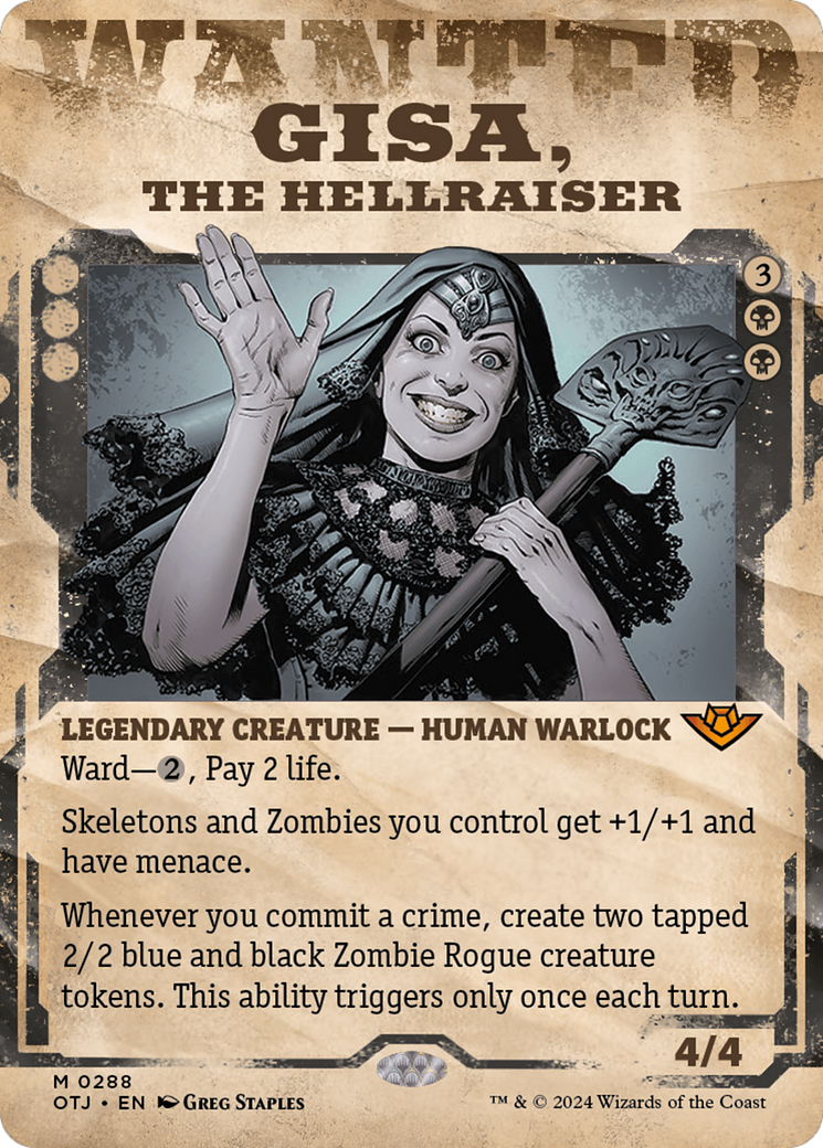 Gisa, the Hellraiser (Showcase) (OTJ-288) - Outlaws of Thunder Junction: (Showcase) (Borderless)