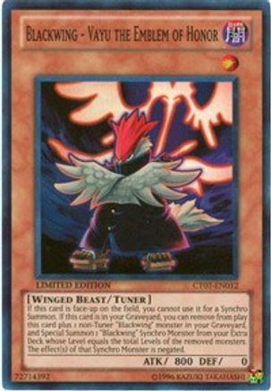 Blackwing - Vayu the Emblem of Honor (CT07-EN012) - 2010 Collectors Tins Limited