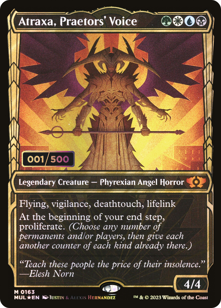 Atraxa, Praetors' Voice (Serial Numbered) (MUL-163Z) - Multiverse Legends: (Showcase) Foil