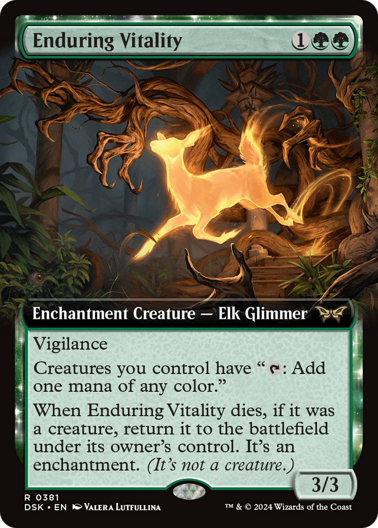 Enduring Vitality (Extended Art) (DSK-381) - Duskmourn: House of Horror: (Extended Art, enchantment)