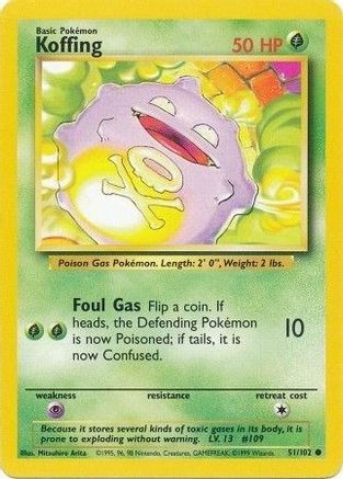 Koffing 051/102 Base Set - Common