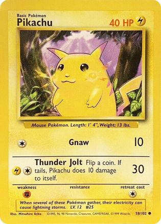 Pikachu 058/102 Base Set - Common