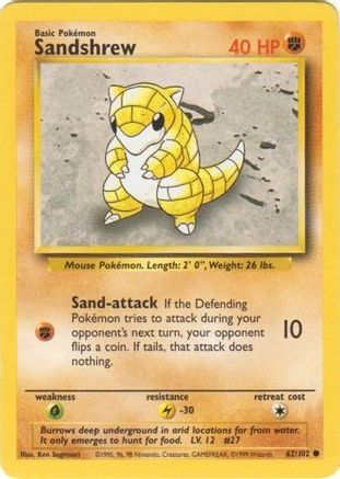 Sandshrew 062/102 Base Set - Common