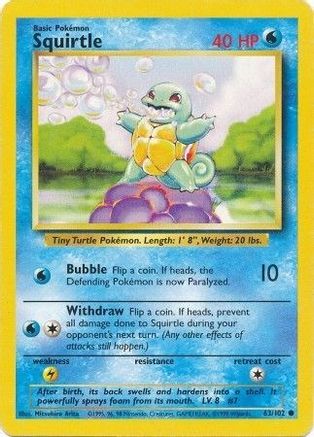 Squirtle 063/102 Base Set - Common