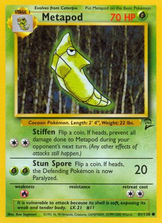 Metapod 081/130 Base Set 2 - Common
