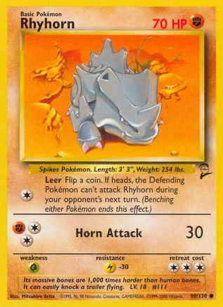 Rhyhorn 090/130 Base Set 2 - Common