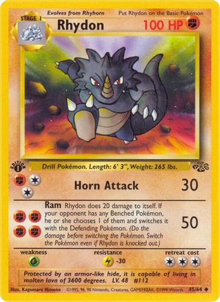 Rhydon 045/64 - 1st Edition Jungle - Uncommon