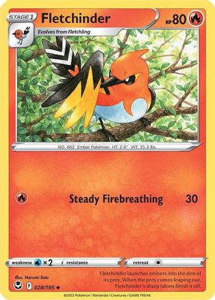 Fletchinder 028/195 SWSH12 Silver Tempest - Uncommon