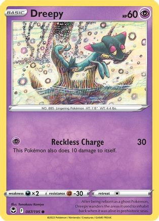 Dreepy 087/195 - Reverse Holofoil SWSH12 Silver Tempest - Common