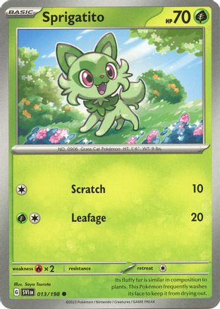 Sprigatito 013/198 - Reverse Holofoil SV01 Scarlet & Violet Base Set - Common