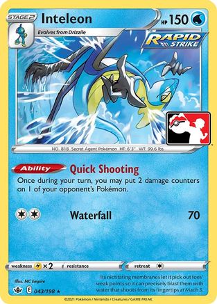 Inteleon (43) 043 Prize Pack Series Cards - Rare