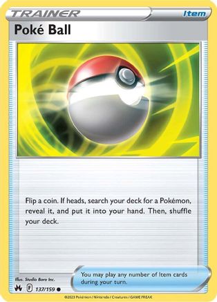 Poke Ball 137/159 - Reverse Holofoil Crown Zenith - Common