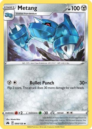Metang 090/159 - Reverse Holofoil Crown Zenith - Uncommon