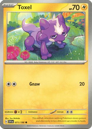 Toxel 071/198 - Reverse Holofoil SV01 Scarlet & Violet Base Set - Common