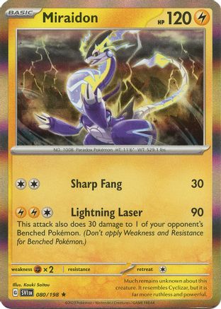 Miraidon 080/198 - Reverse Holofoil SV01 Scarlet & Violet Base Set - Rare