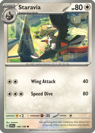 Staravia 149/198 - Reverse Holofoil SV01 Scarlet & Violet Base Set - Common