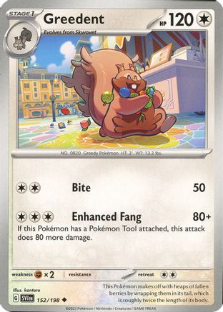 Greedent 152/198 - Reverse Holofoil SV01 Scarlet & Violet Base Set - Uncommon